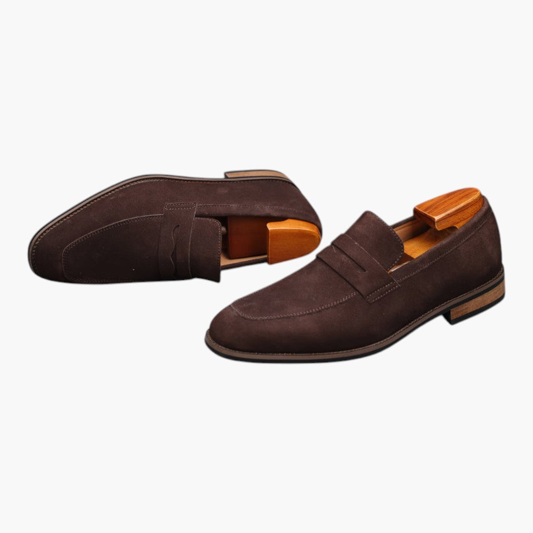 Zapatos para hombre slip on con punta redonda y suela de caucho