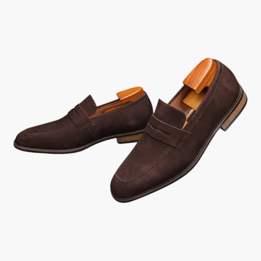 Zapatos para hombre slip on con punta redonda y suela de caucho