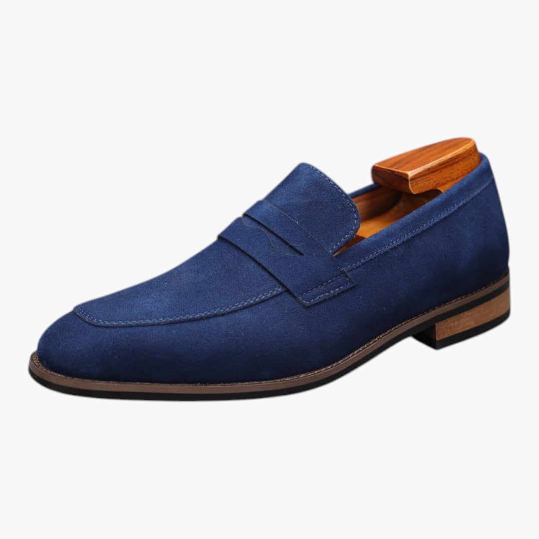 Zapatos para hombre slip on con punta redonda y suela de caucho