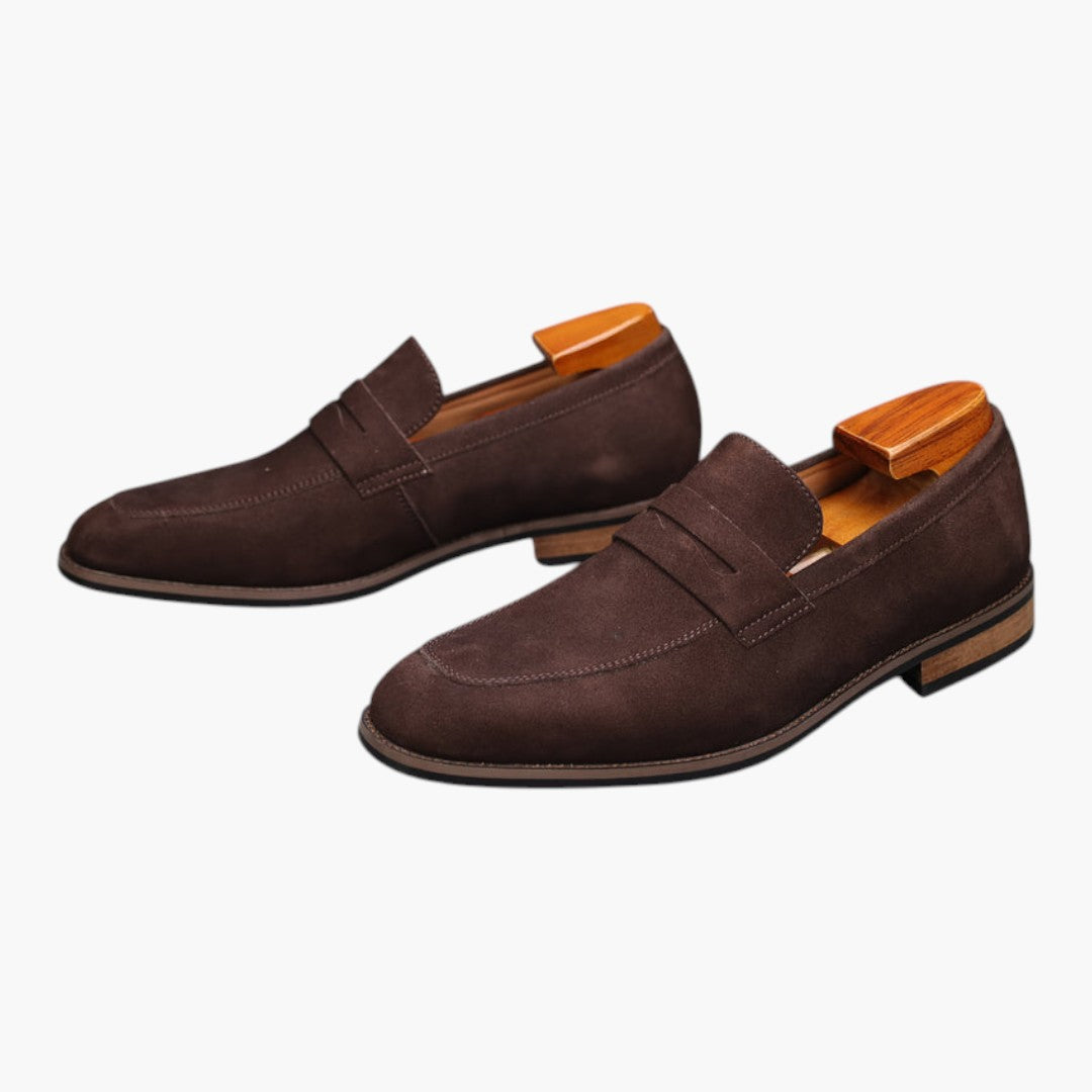 Zapatos para hombre slip on con punta redonda y suela de caucho