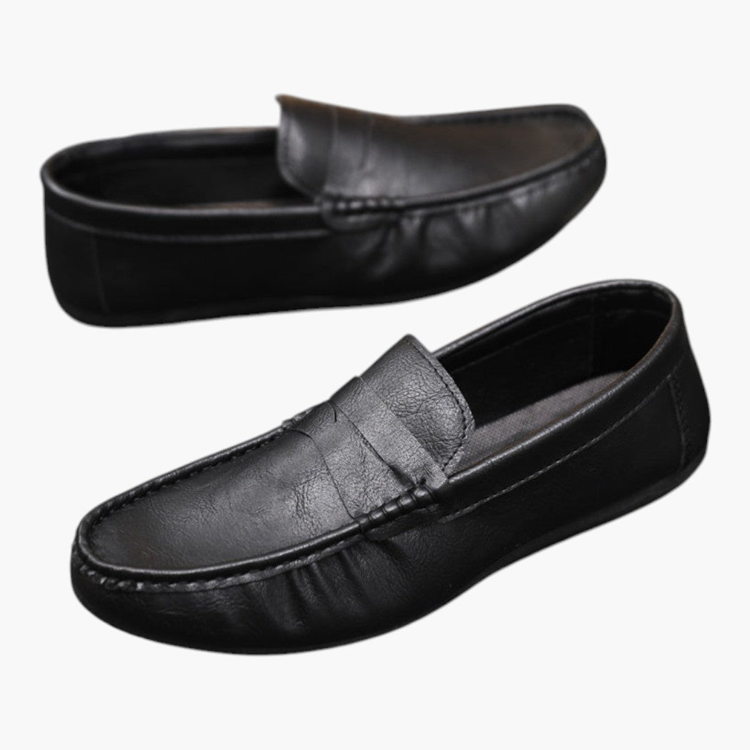 Zapatos para hombre slip on con suela de caucho y punta redonda