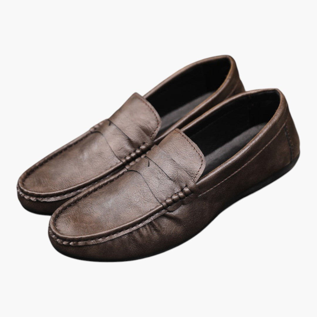 Zapatos para hombre slip on con suela de caucho y punta redonda