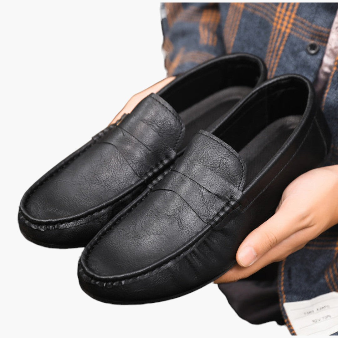 Zapatos para hombre slip on con suela de caucho y punta redonda