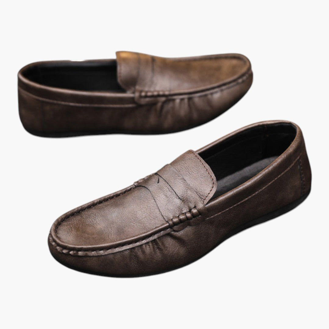 Zapatos para hombre slip on con suela de caucho y punta redonda