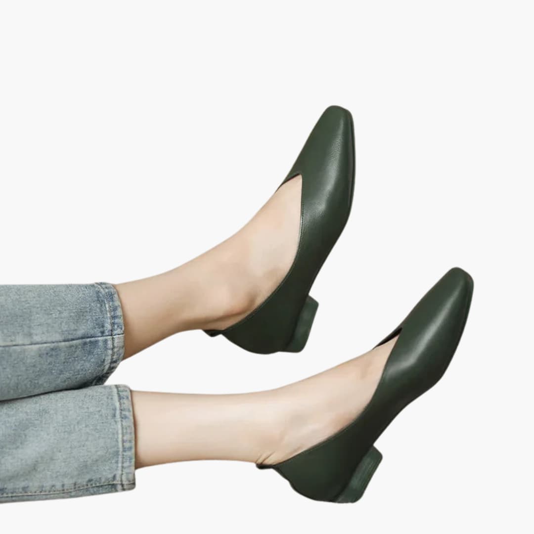 Chaussures à talons bas pour femmes bout pointu et modèle à enfiler