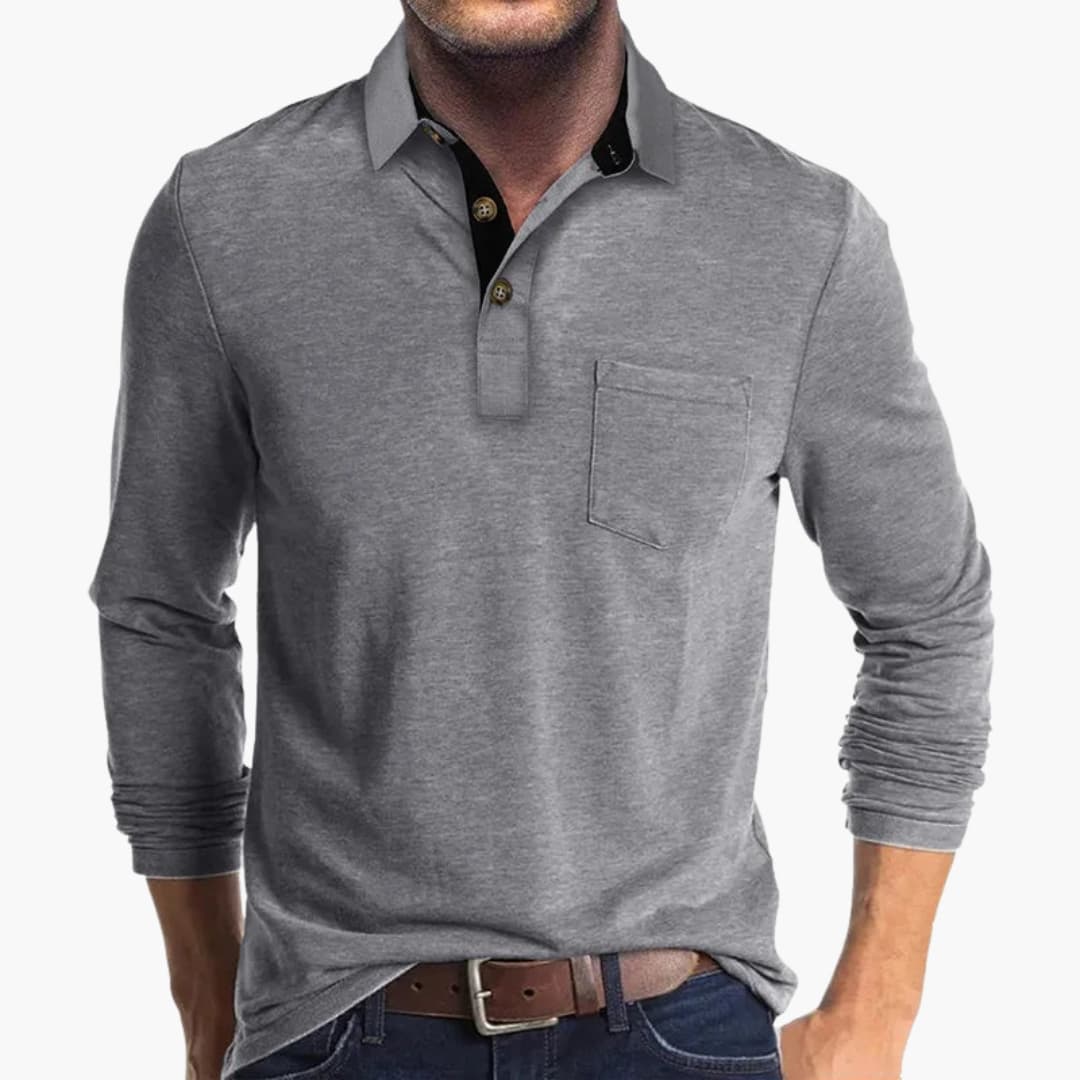 Chemise business homme à manches longues avec coupe droite et style classique