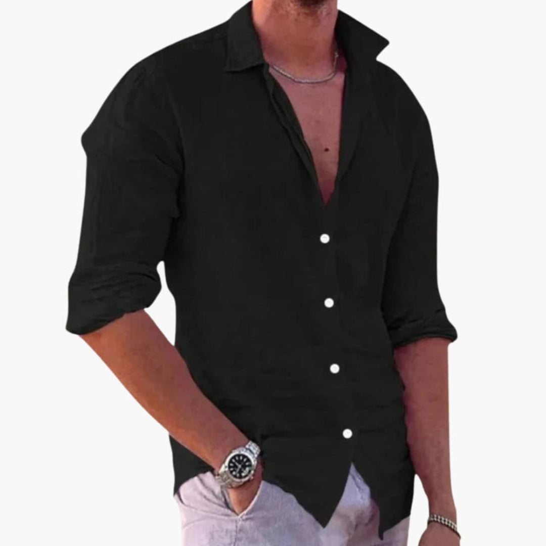 Chemise homme à col classique et fermeture boutonnée