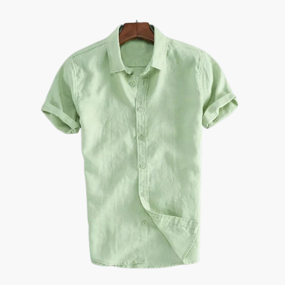 Camisa de hombre con tapeta de botones y cuello clásico