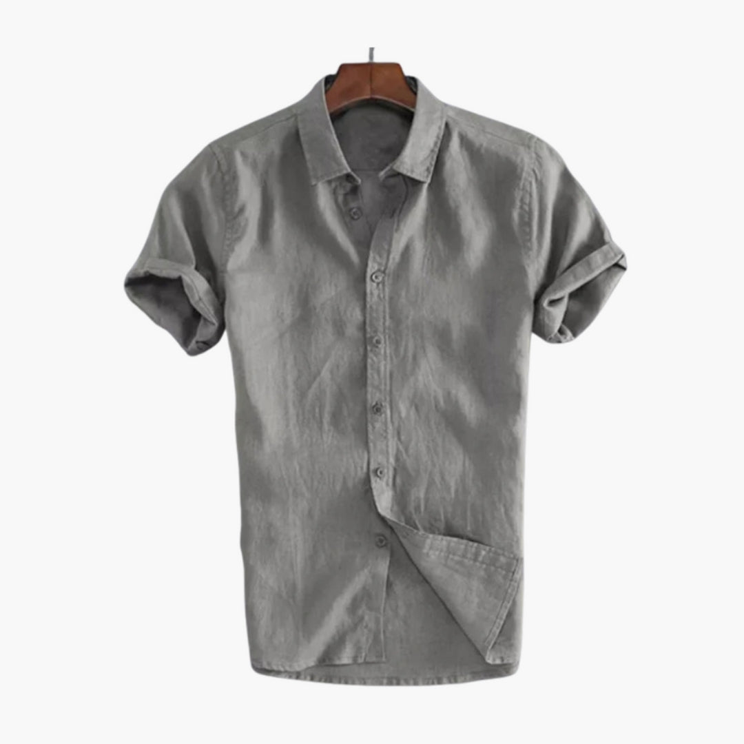 Camisa de hombre con tapeta de botones y cuello clásico