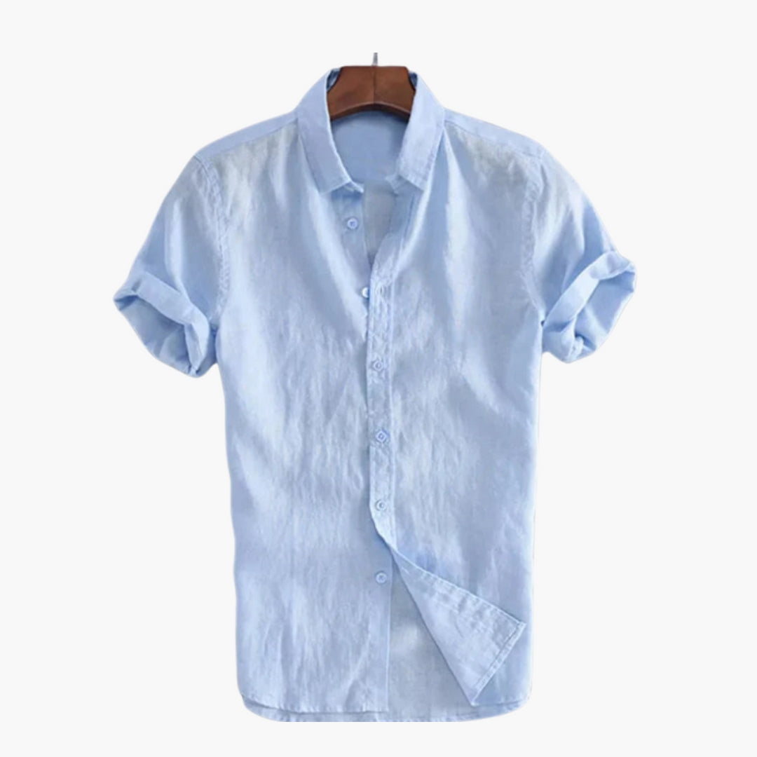 Camisa de hombre con tapeta de botones y cuello clásico