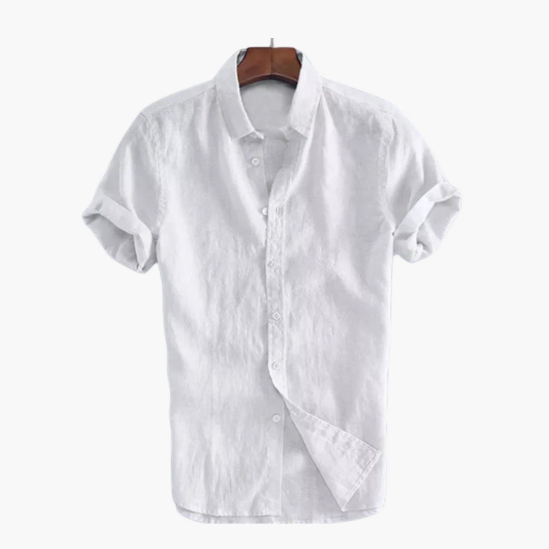Camisa de hombre con tapeta de botones y cuello clásico