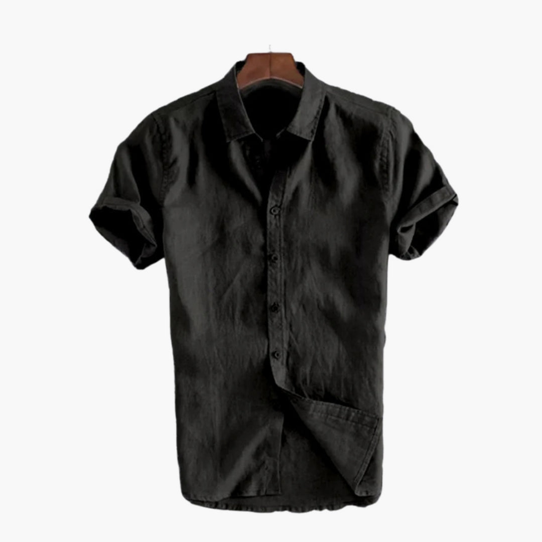 Camisa de hombre con tapeta de botones y cuello clásico