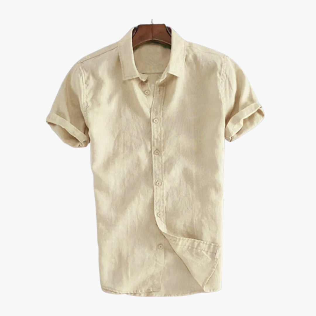 Camisa de hombre con tapeta de botones y cuello clásico
