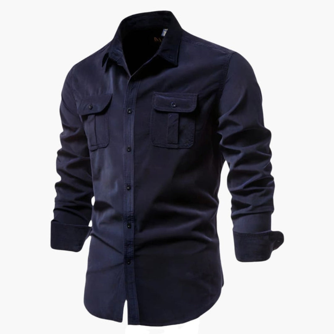 Chemise homme manches longues avec poches poitrine