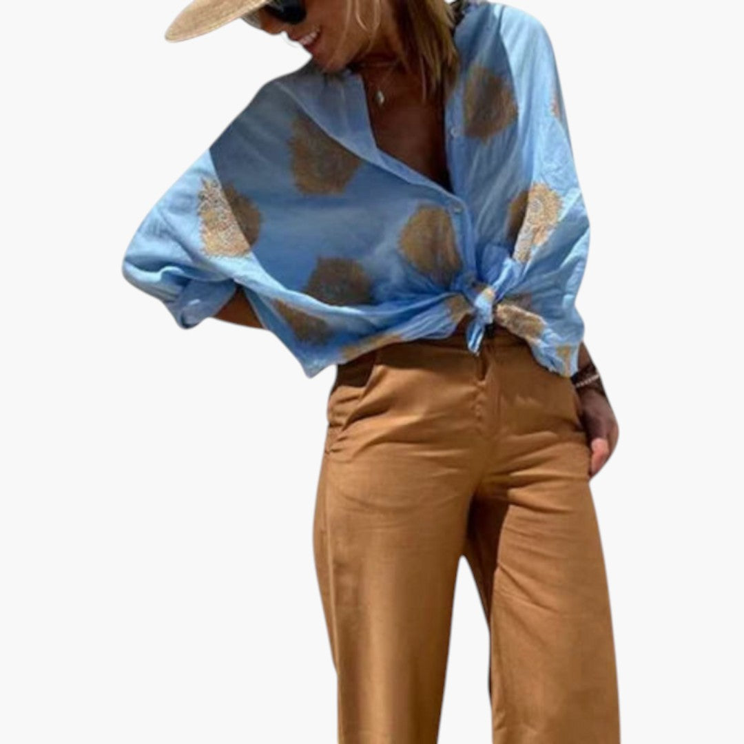 Blusa de mujer con superficie estampada