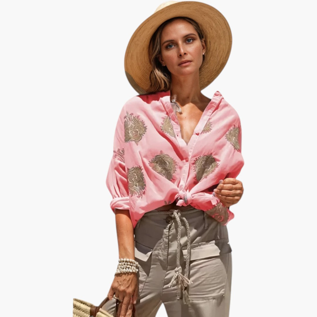 Blusa de mujer con superficie estampada