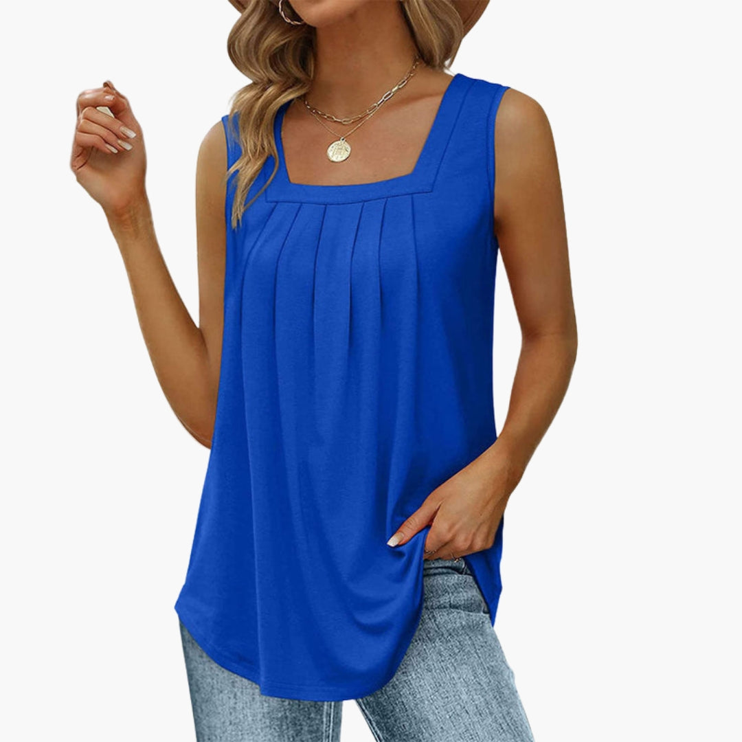 Blusa sin mangas para mujer con escote cuadrado