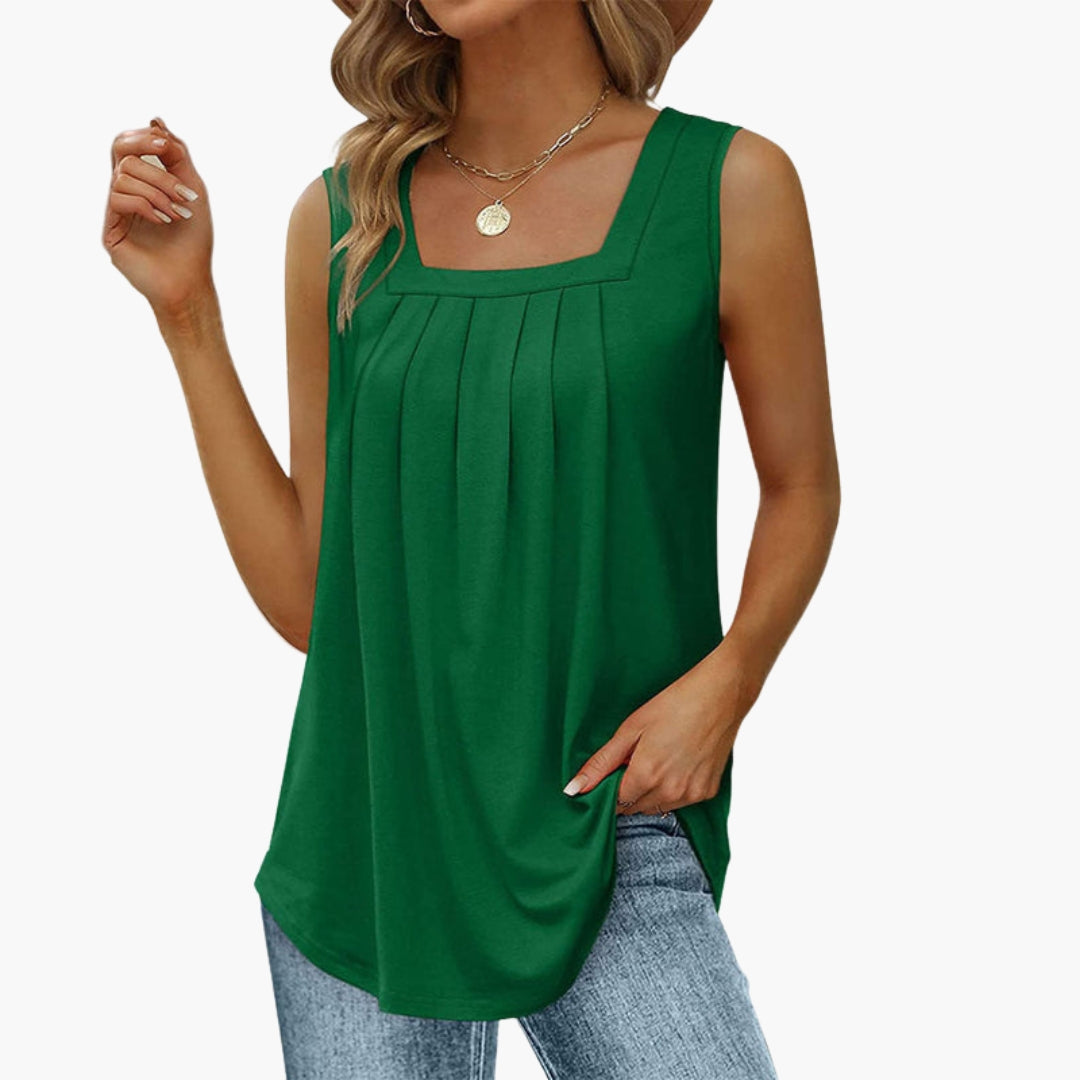 Blusa sin mangas para mujer con escote cuadrado