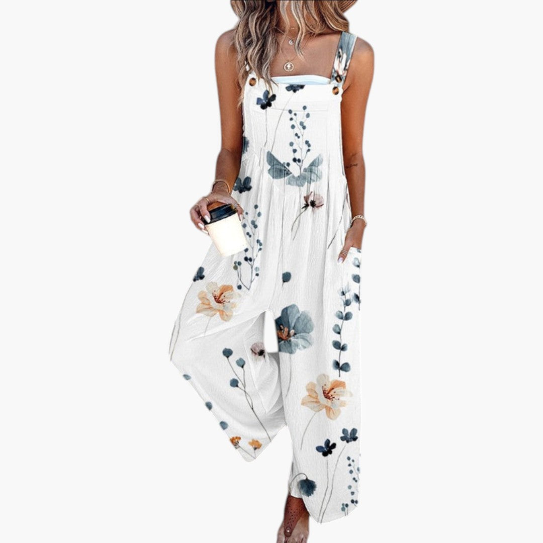 Damen-Overall mit verstellbaren Trägern und weitem Bein