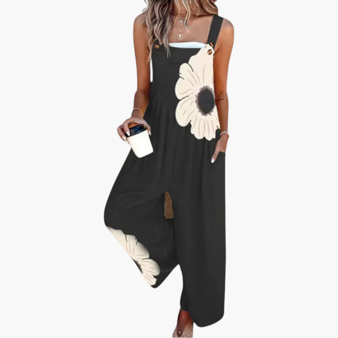 Damen-Overall mit verstellbaren Trägern und weitem Bein