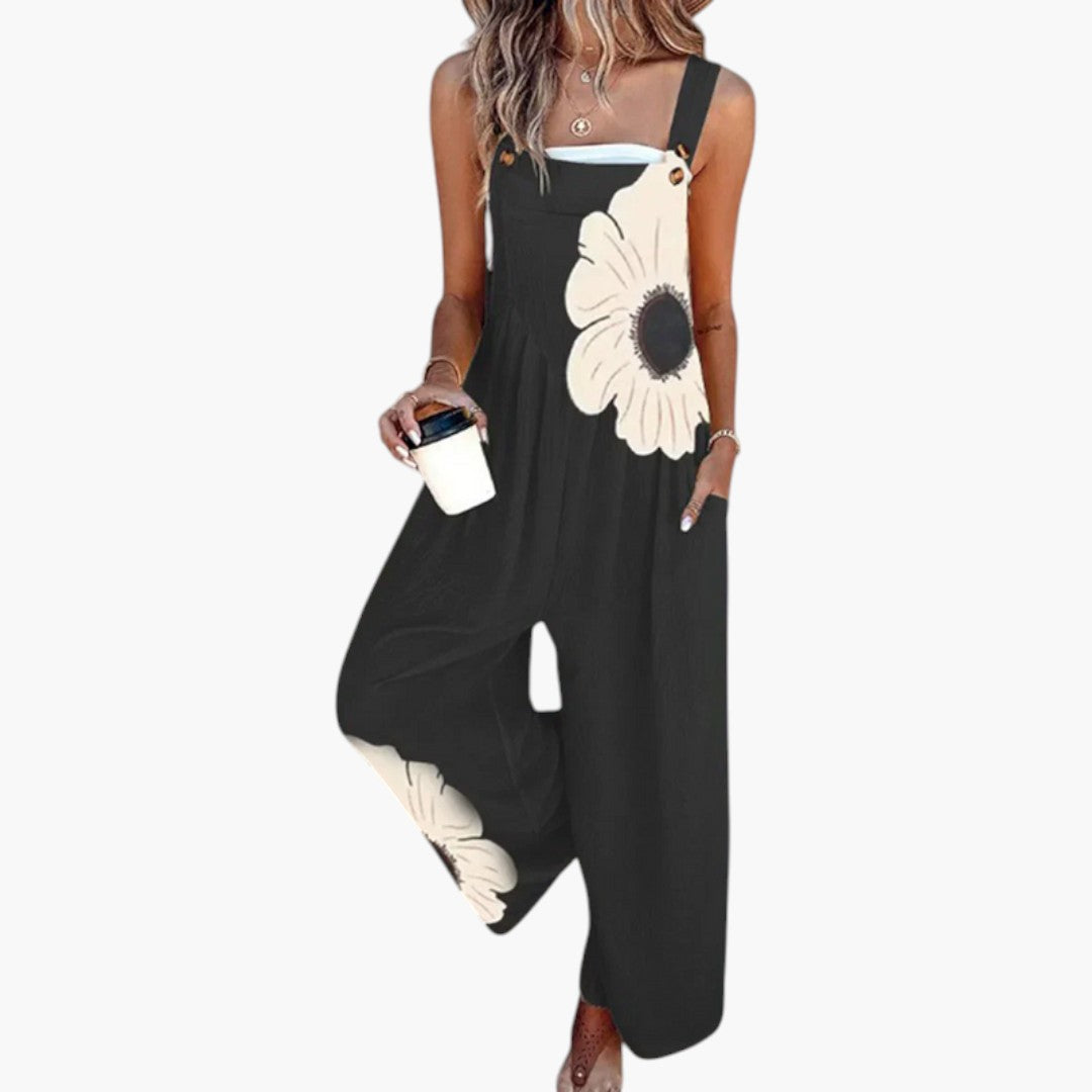 Damen-Overall mit verstellbaren Trägern und weitem Bein