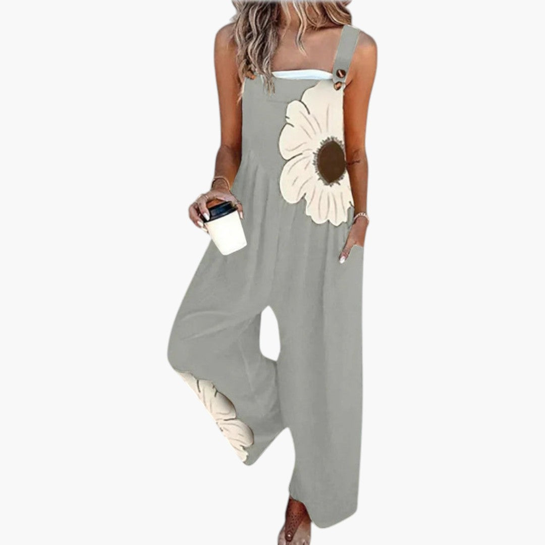 Damen-Overall mit verstellbaren Trägern und weitem Bein