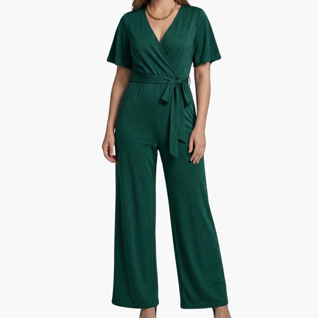Combinaison Femme avec Devant Croisé et Taille à Nouer