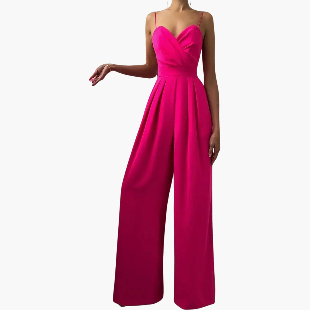 Mono de mujer con tirantes finos y piernas anchas