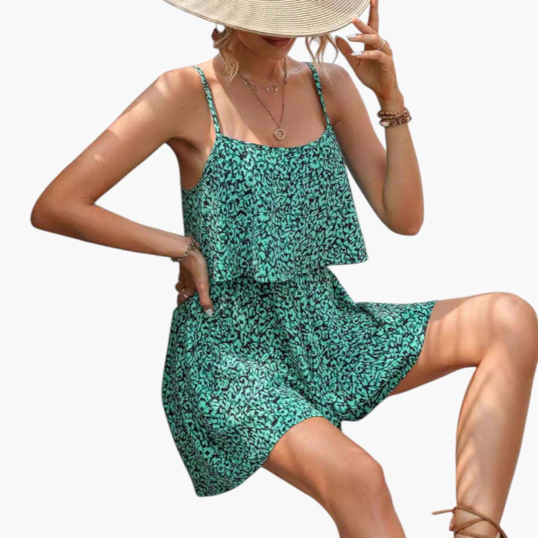 Sommeroverall für Damen mit dünnen Trägern und elastischem Bund