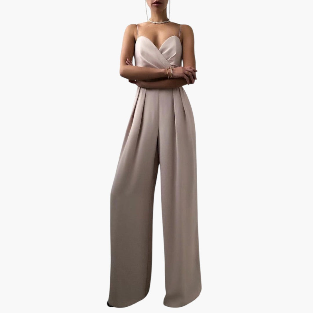 Women's jumpsuit with thin straps and straight legs