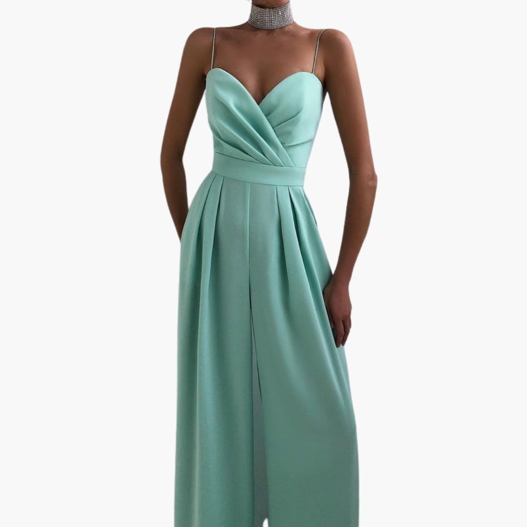 Women's jumpsuit with thin straps and straight legs