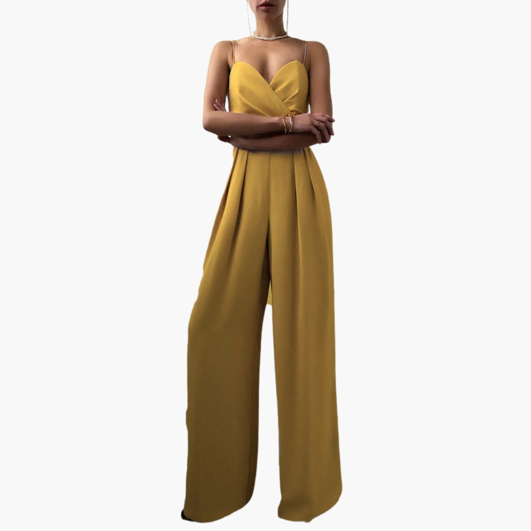 Mono para mujer con piernas anchas y tirantes finos