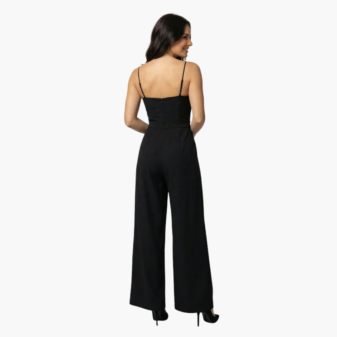 Mono para mujer con piernas anchas y tirantes finos