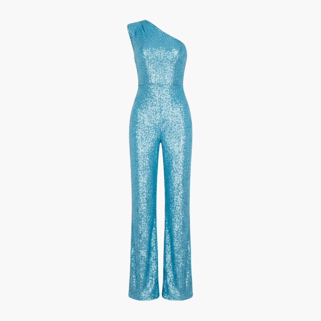 Combinaison femme asymétrique à une épaule avec jambes larges