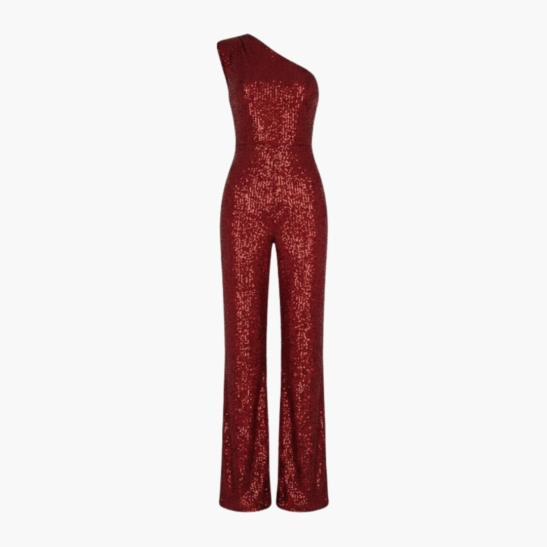 Combinaison femme asymétrique à une épaule avec jambes larges