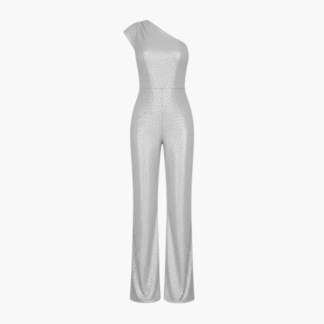 Combinaison femme asymétrique à une épaule avec jambes larges