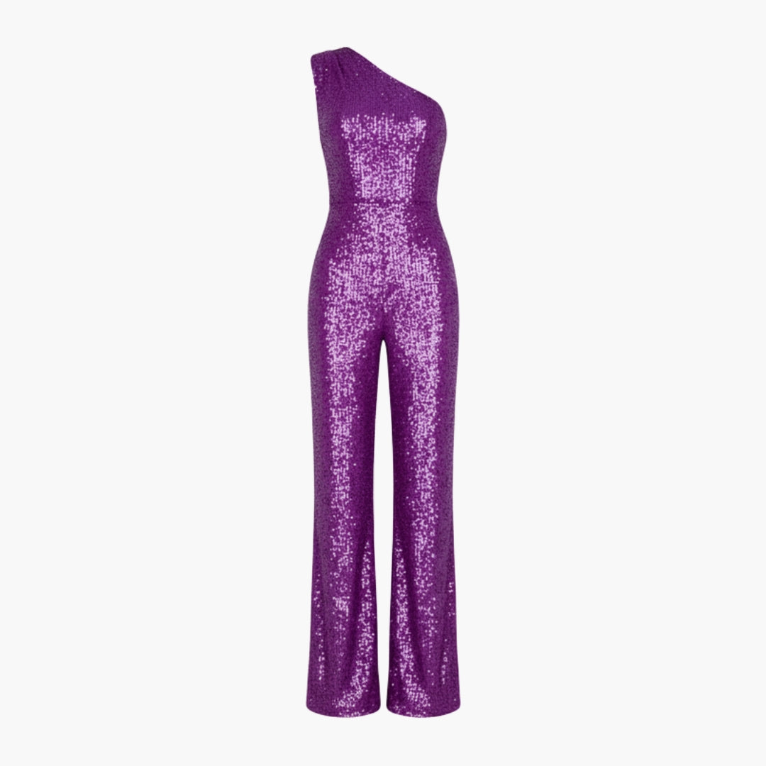 Combinaison femme asymétrique à une épaule avec jambes larges