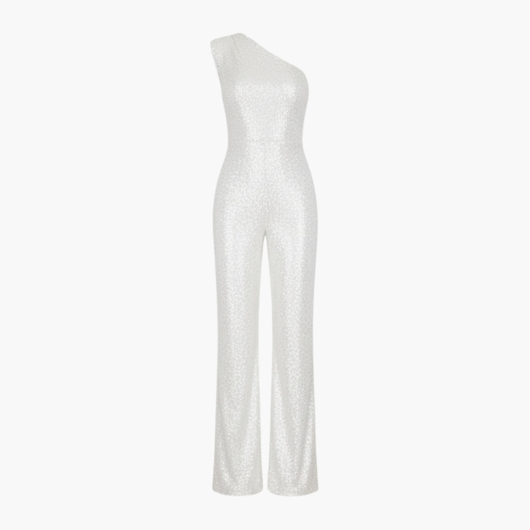 Combinaison femme asymétrique à une épaule avec jambes larges