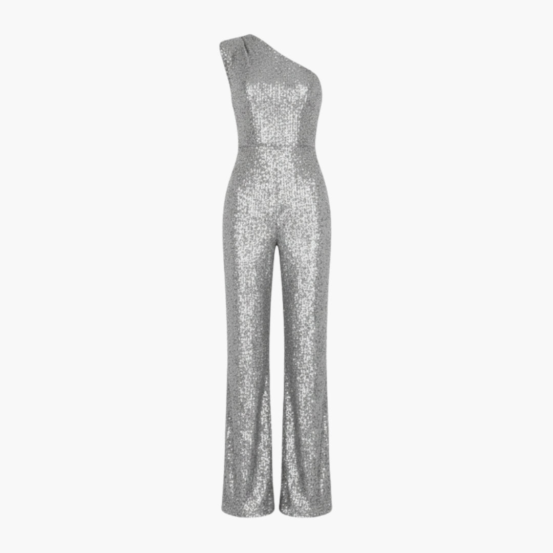 Combinaison femme asymétrique à une épaule avec jambes larges