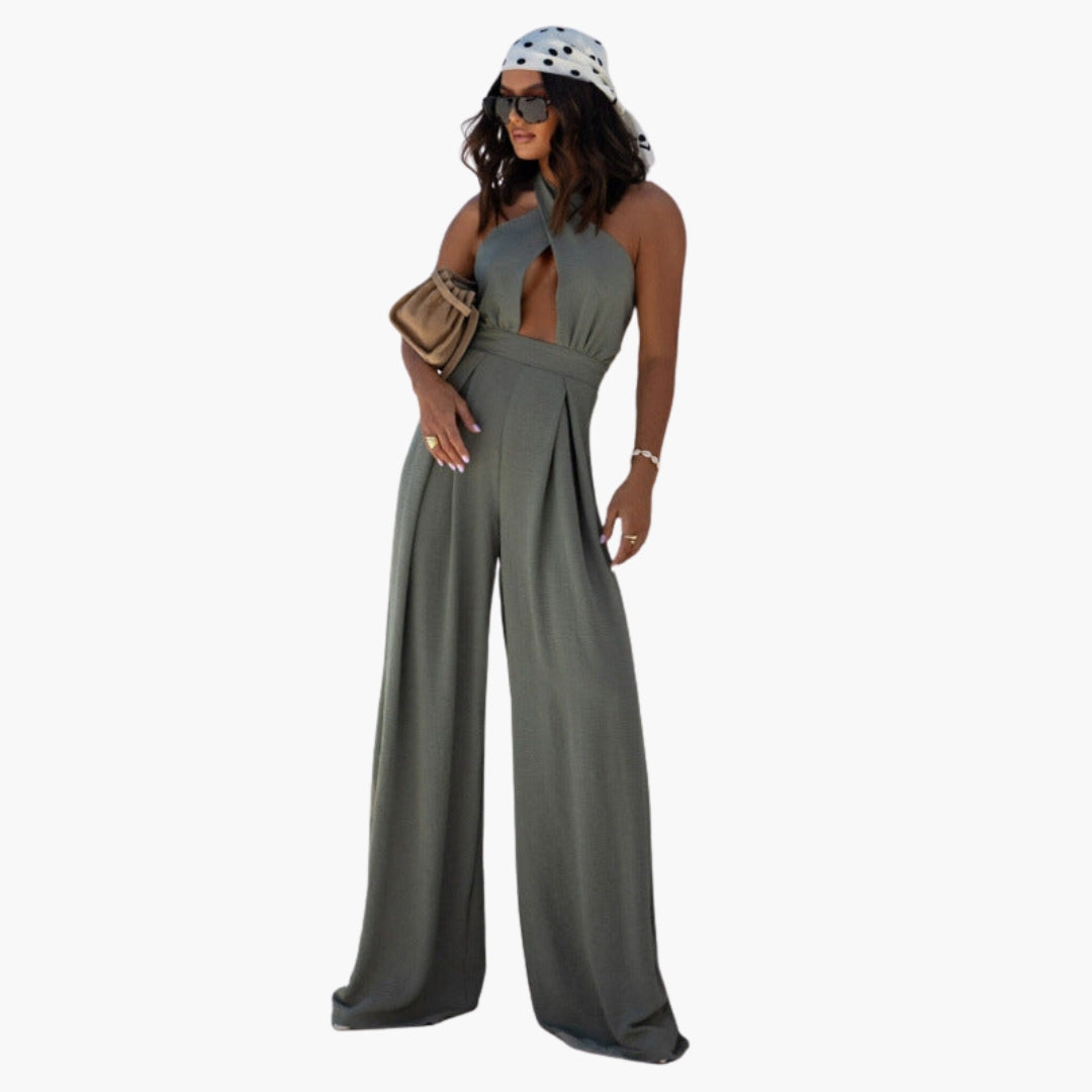 Combinaison femme col licou avec jambes larges