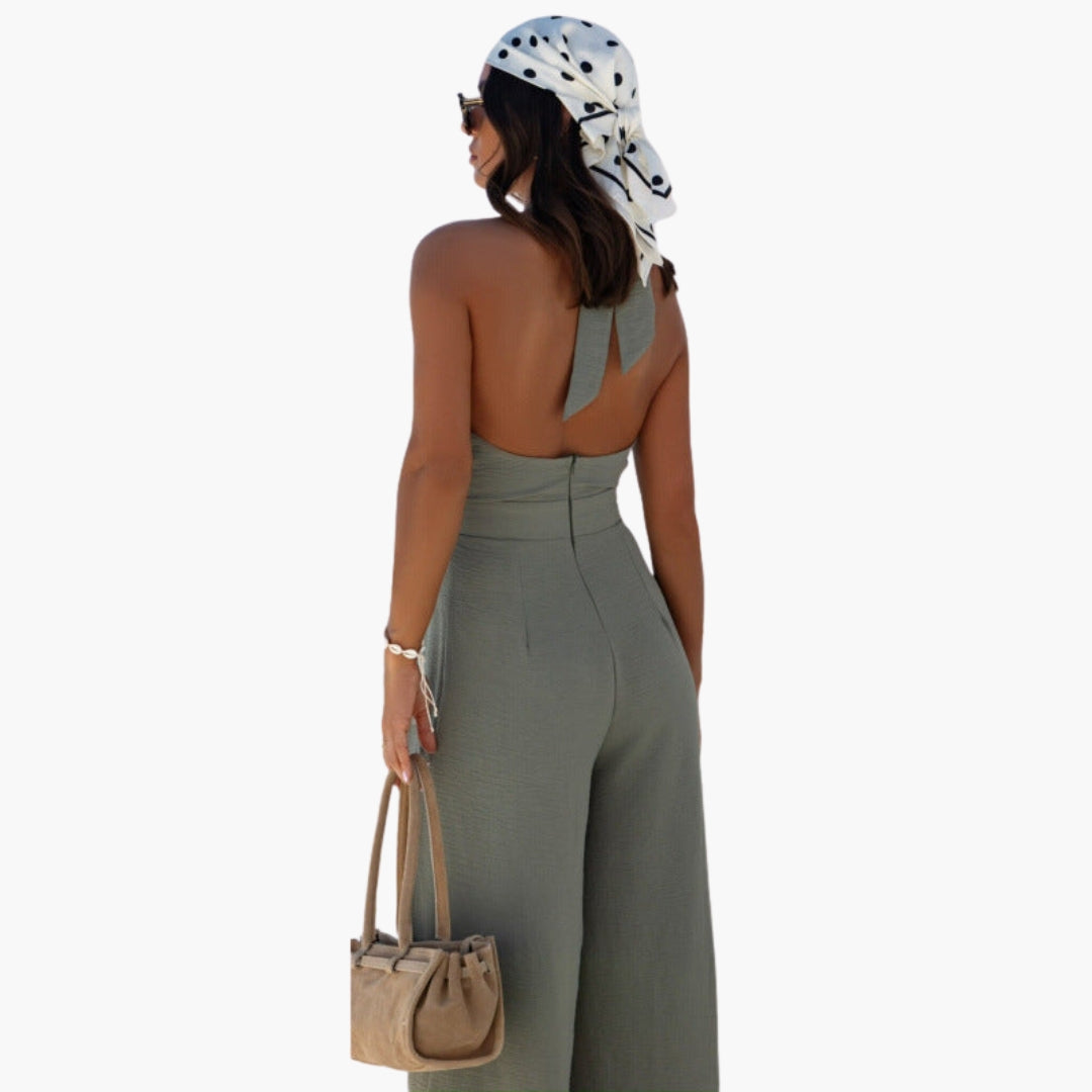 Combinaison femme col licou avec jambes larges