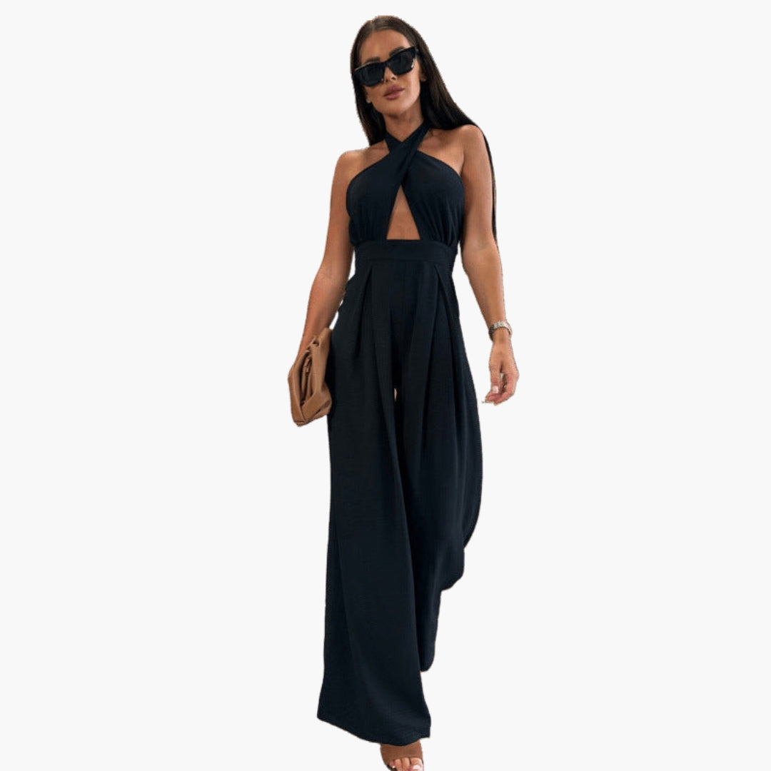Combinaison femme col licou avec jambes larges