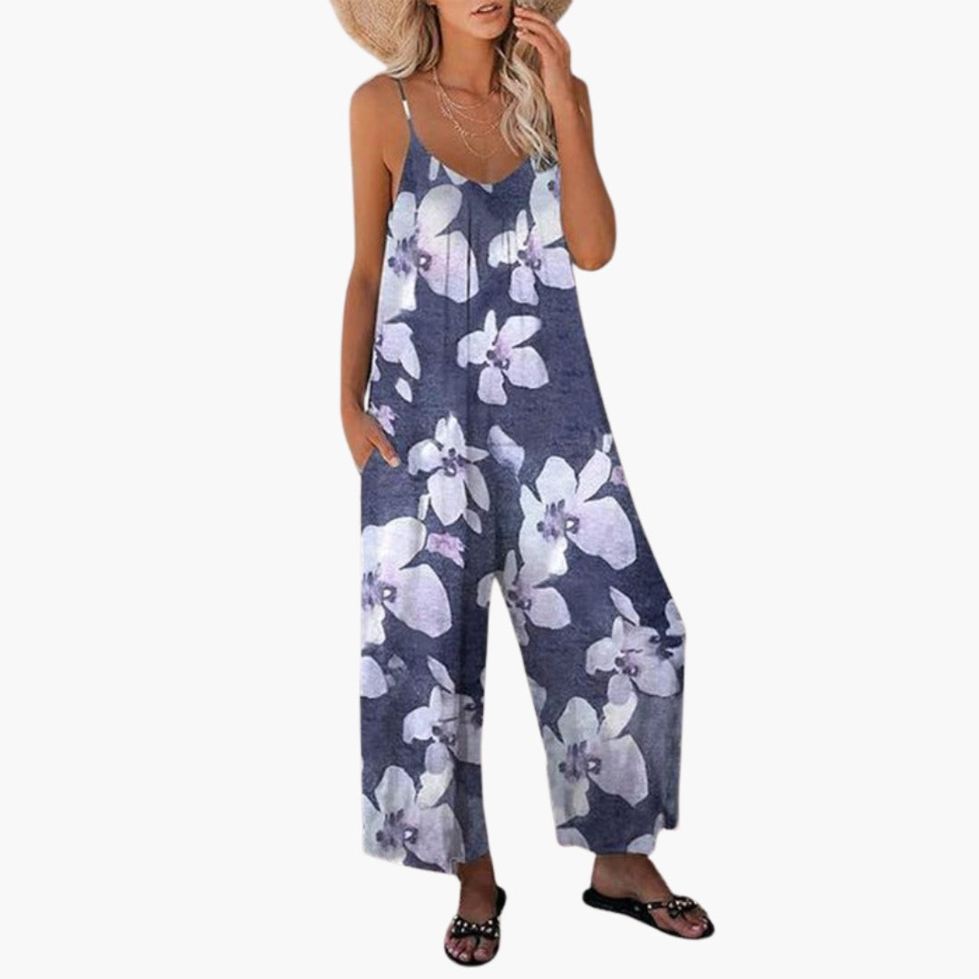 Combinaison femme jambes larges avec bretelles réglables