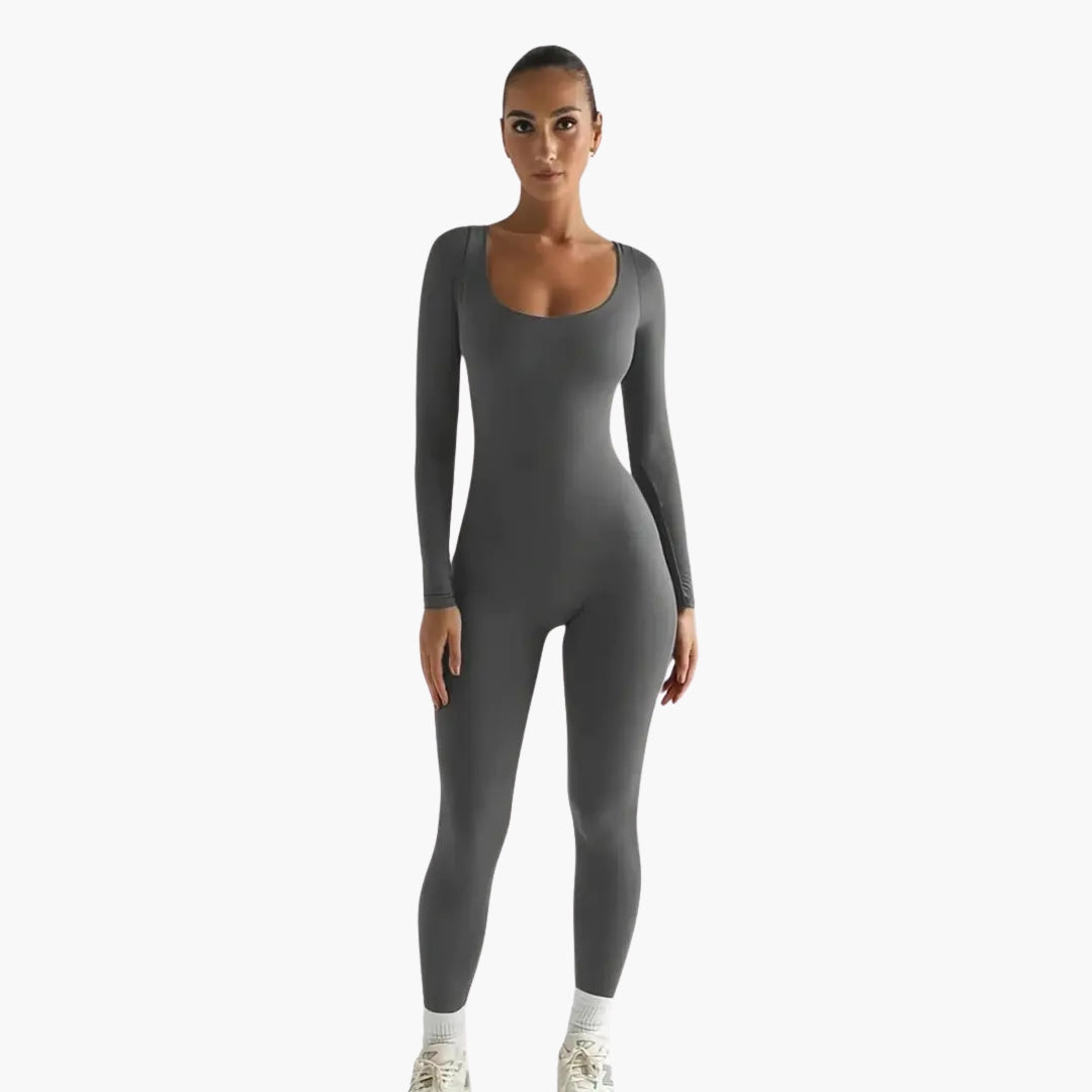 Women's seamless jumpsuit with square neckline