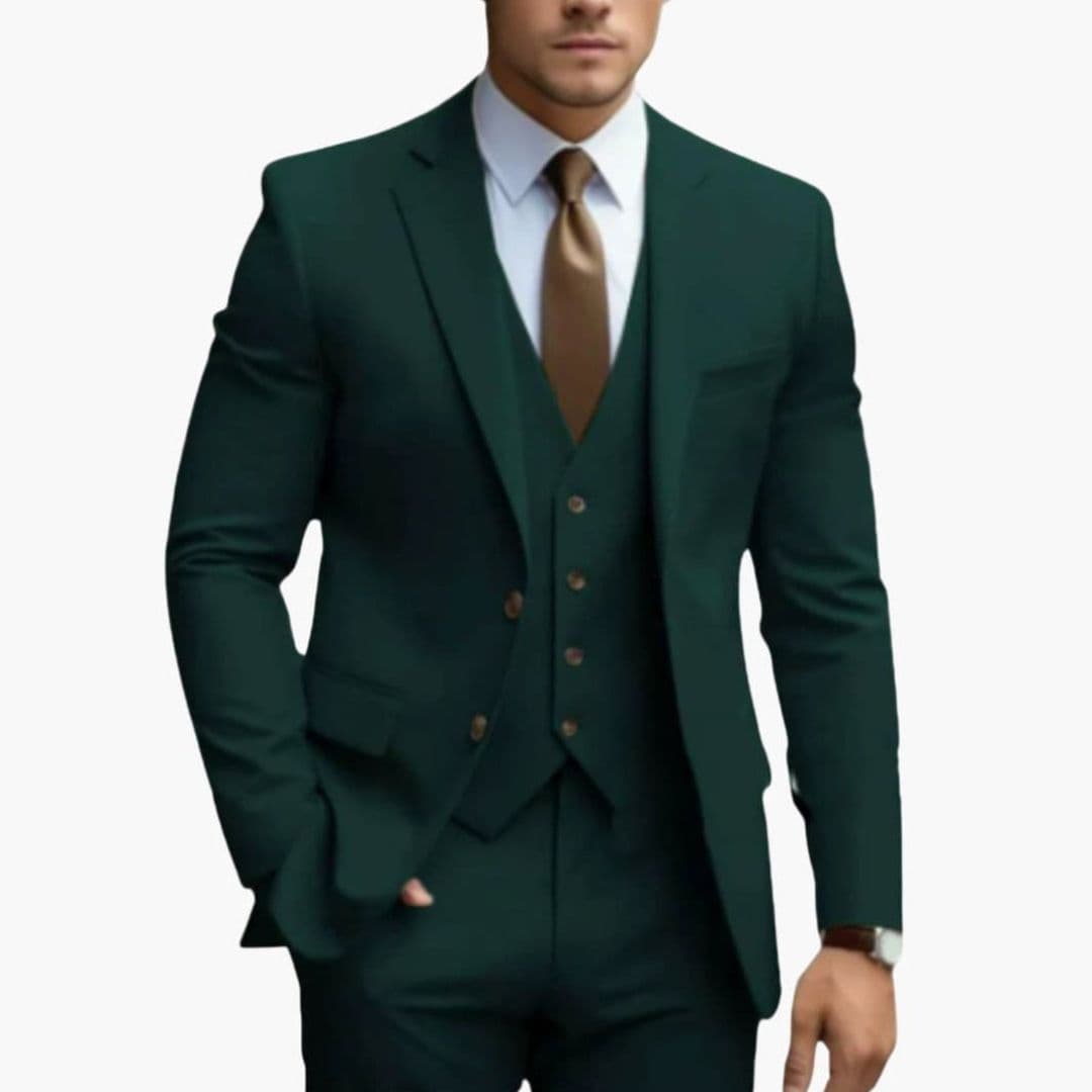 Costume Trois Pièces Homme avec Col à Revers