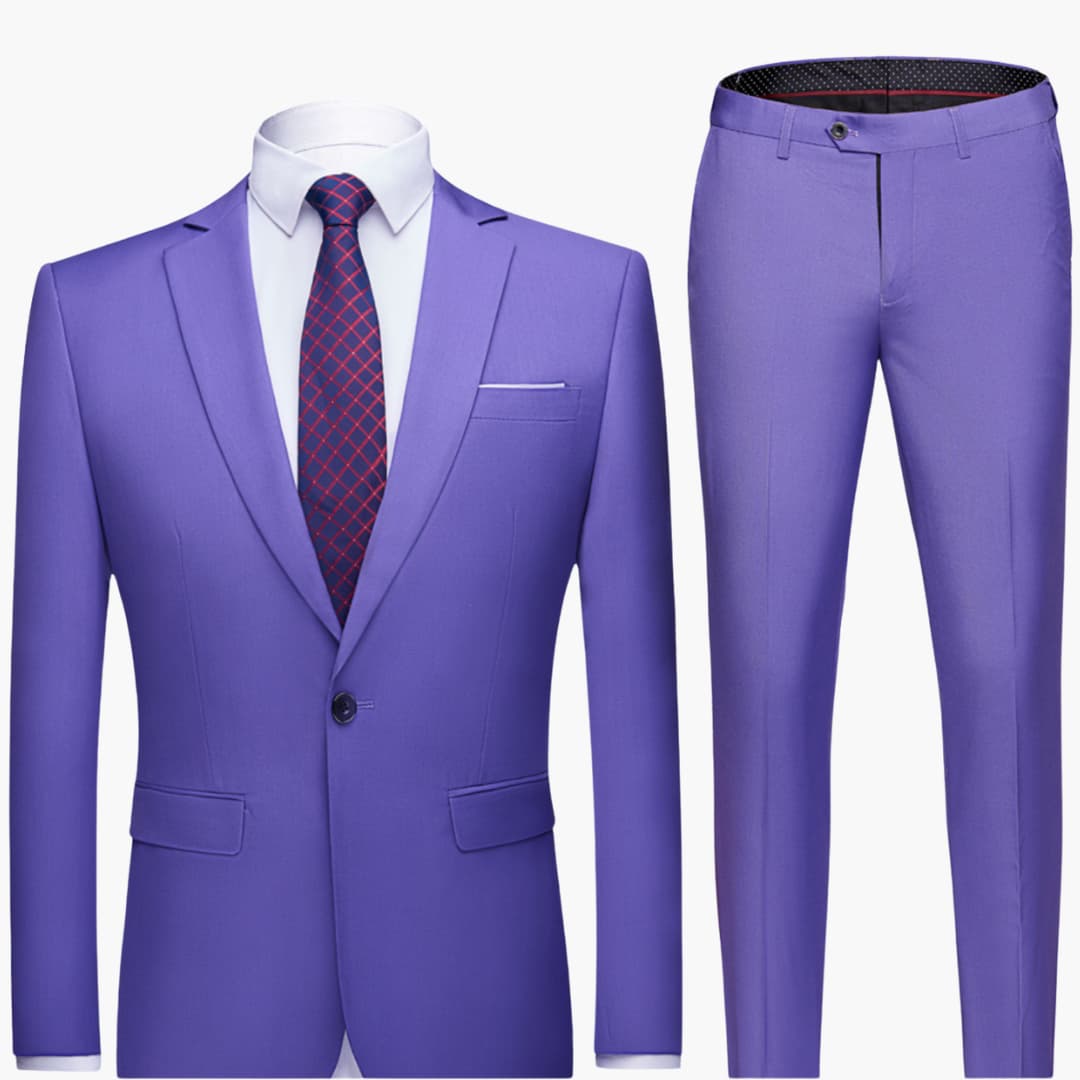 Herretøj i to dele med blazer og bukser med lige ben