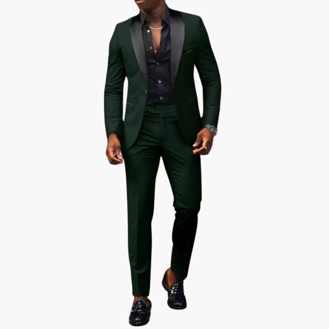 Costume homme deux pièces avec veste à col châle