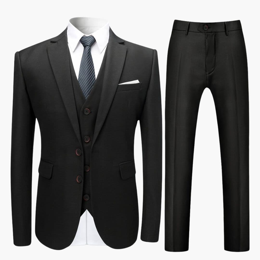 Costume homme trois pièces avec gilet et col à revers