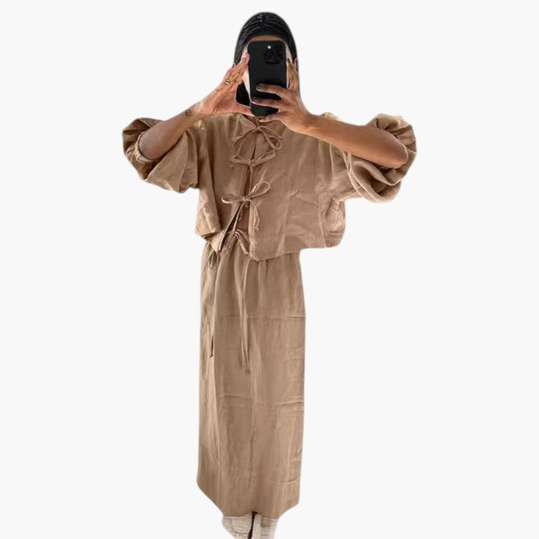 Crop-Top für Damen mit Bindeband vorne