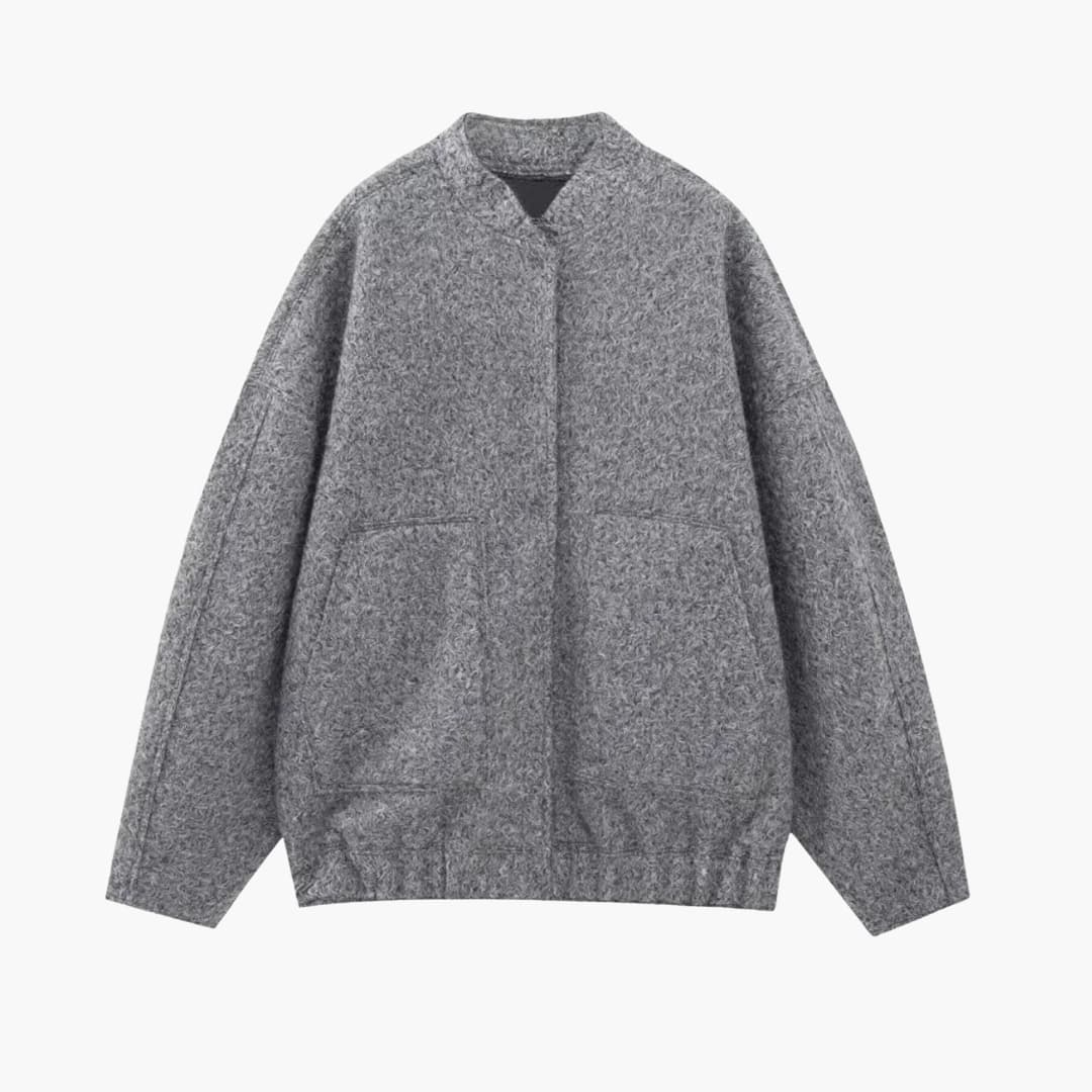 Dames Bomber Oversize met Voorzakken en Verborgen Sluiting